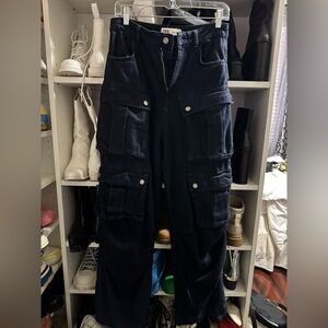 Zara Dark Blue Wide Leg Jeans